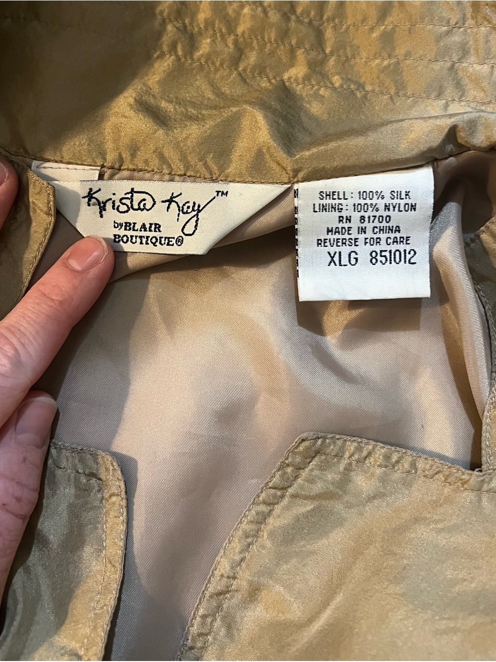 Blair Silk Jacket in Light Gold - Picture 3 of 4